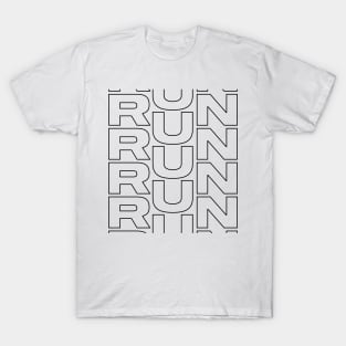 Run - black outline T-Shirt